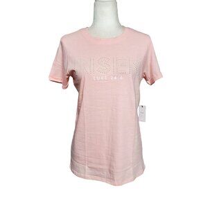 Risen Luke 24:6 Pink T-Shirt Women's Small 100% Cotton